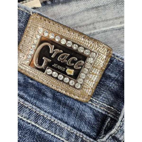 GRACE IN LA Jeans Women's Size 5 Bling Pockets 28 x 28 ish Medium Wash Soft!‎ - Image 11