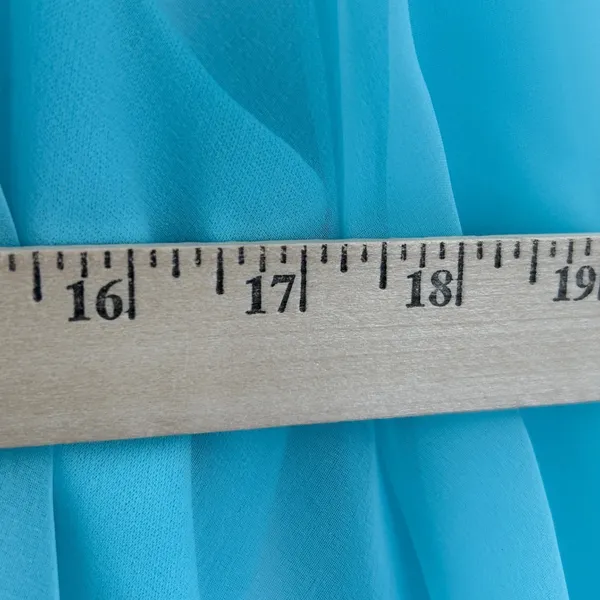 Vintage Miss Rubette Blue Chiffon‎ Cape Embroidered Lace Maxi Dress 16 Mod Twee - Image 10