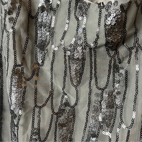 BB Dakota Sequin Shiny Silver Holiday Party Mini Dress Size S - Image 8
