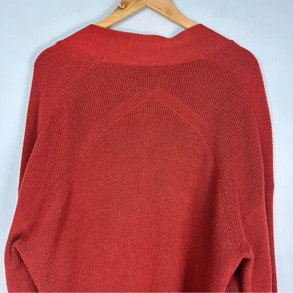 Lululemon Merino Wool Blend Ribbed Long Wrap Sweater Cardigan Cayenne Size 10 - Image 13