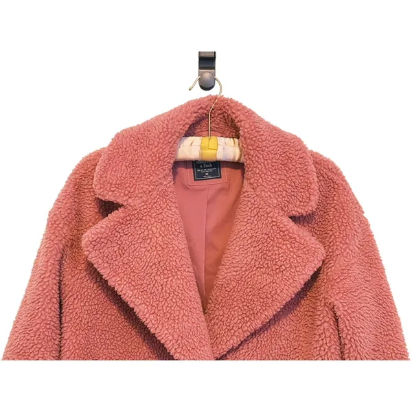 Abercrombie & Fitch Sherpa Teddy Fleece Over Coat XS Mauve Pink Cozy Soft Y2K - Image 7