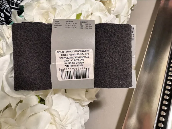 Hanes Black & Brown Leopard Sheer Patterned Tights - Image 3