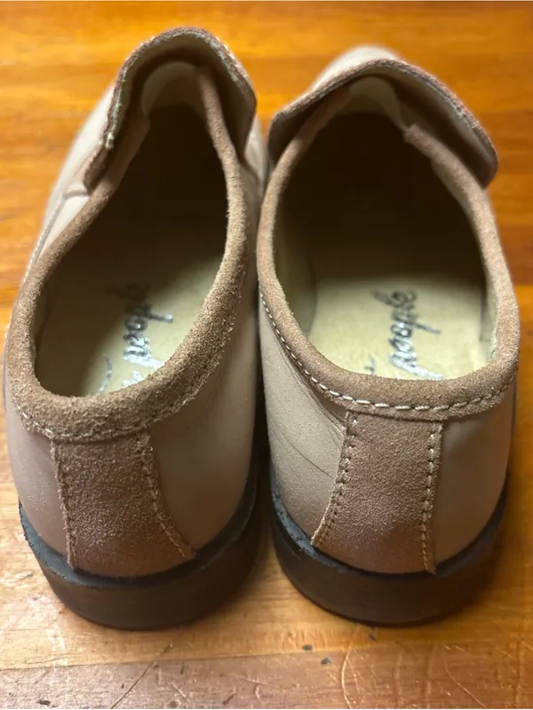 Free People Taupe and Light Brown Suede Leather Slip-On Loafers size 38 - Image 3