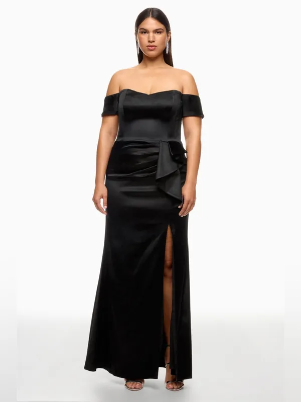Dress The Population Size Large Gabrielle Black Gown M - Image 5