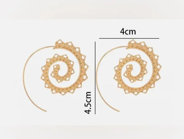 Womens fashion gold-plated heart spiral swirl earimgs - Image 2