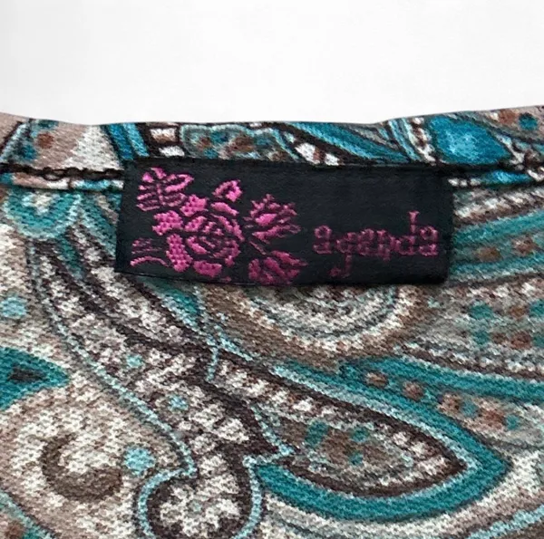 Agenda Y2K paisley babydoll tank top with teal, brown, and beige colors - Image 3