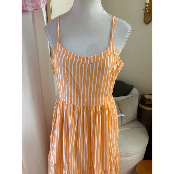 Pact NEW Womens Sunset Light Gauze Cami Dress Size Medium Striped Maxi - Image 2