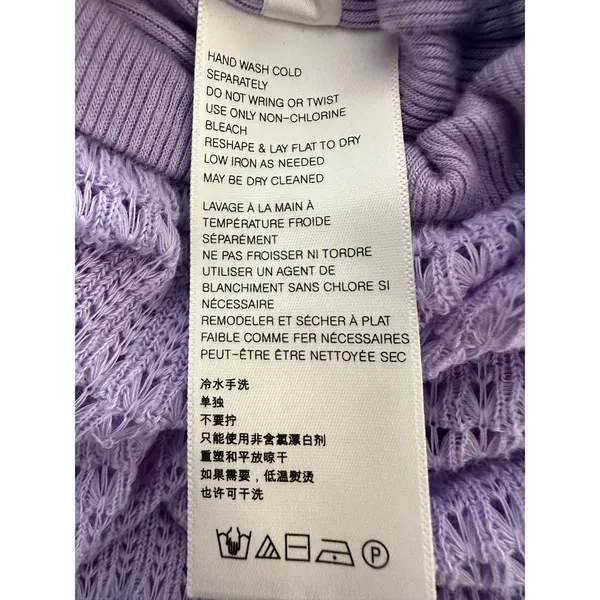 FREE PEOPLE Lilac Sistine Hacci Sweater TOP off shoulder size medium - Image 11