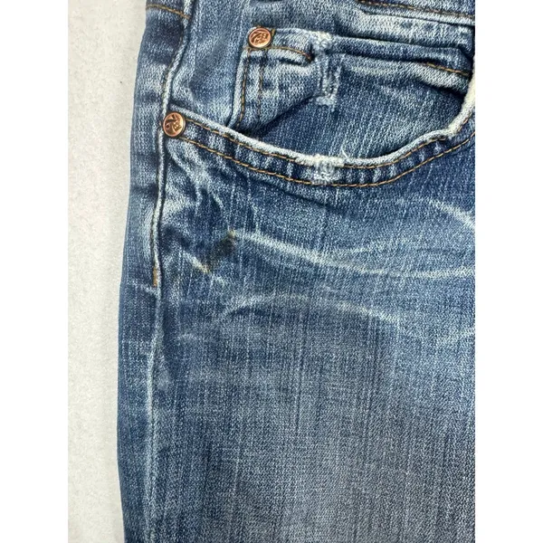 Blue 2 Jeans Women's Bootcut Distressed Medium Wash Blue Western Boho Size‎ 30 - Image 2