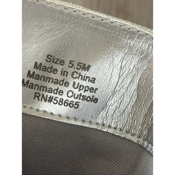Open Edit Tall Boot in Silver Metallic Size 5.5 Stiletto Heel Pointed‎ Toe - Image 6