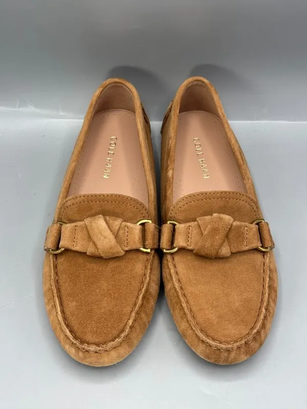 Cole Haan Evelyn Loafer Womens 6.5B Brown Suede Bow Driver Business W312827 - Image 3