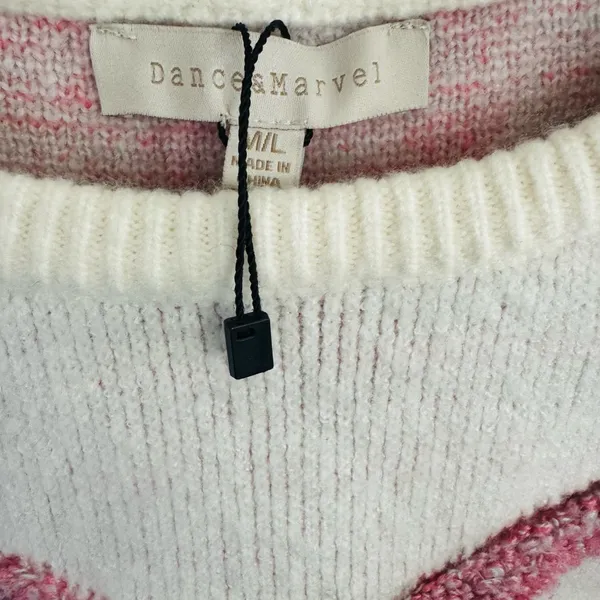 Dance & Marvel Cream and Pink Crew Neck Sweater - Image 2