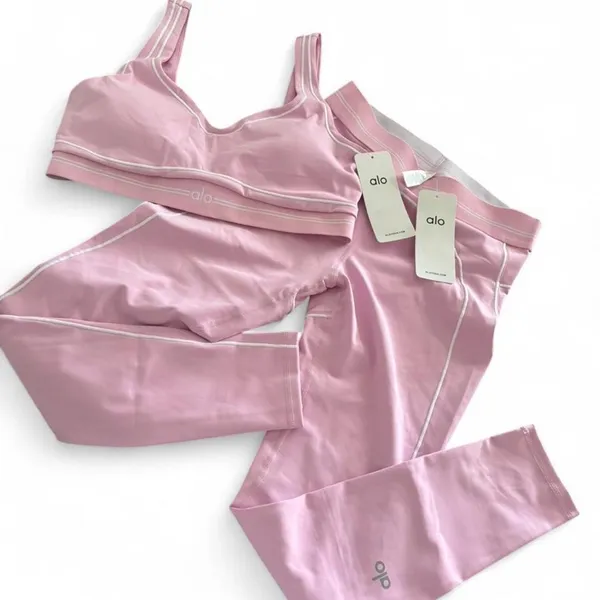 Alo Yoga Pink Matching Activewear‎ Set – Size XL (NWT) - Image 2
