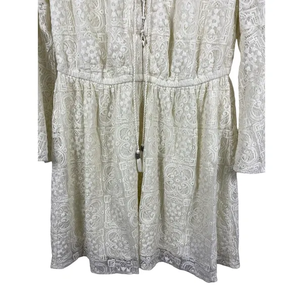 American Eagle Ivory Lace Dress L Lace Up Cottagecore Festival Mini - Image 2