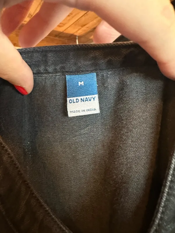 Old Navy Puff Sleeve Black Blouse - Image 2