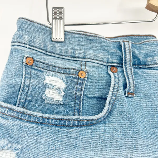 Madewell Womens High Rise Distressed Denim‎ Cutoff Jean Shorts Size 32 Blue - Image 3