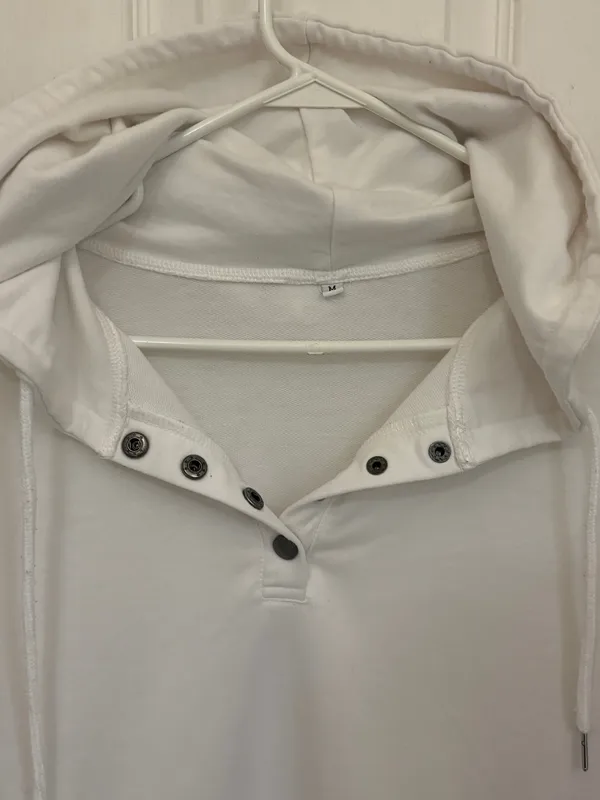 Amazon Brand Pullover Snap Button Hoodie in White - Image 4