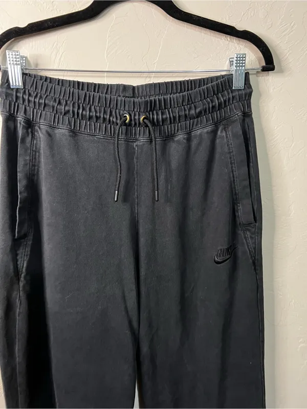 Nike Black Jersey Knit Wide Leg Pull On Athleisure Lounge Travel Pants - Image 3