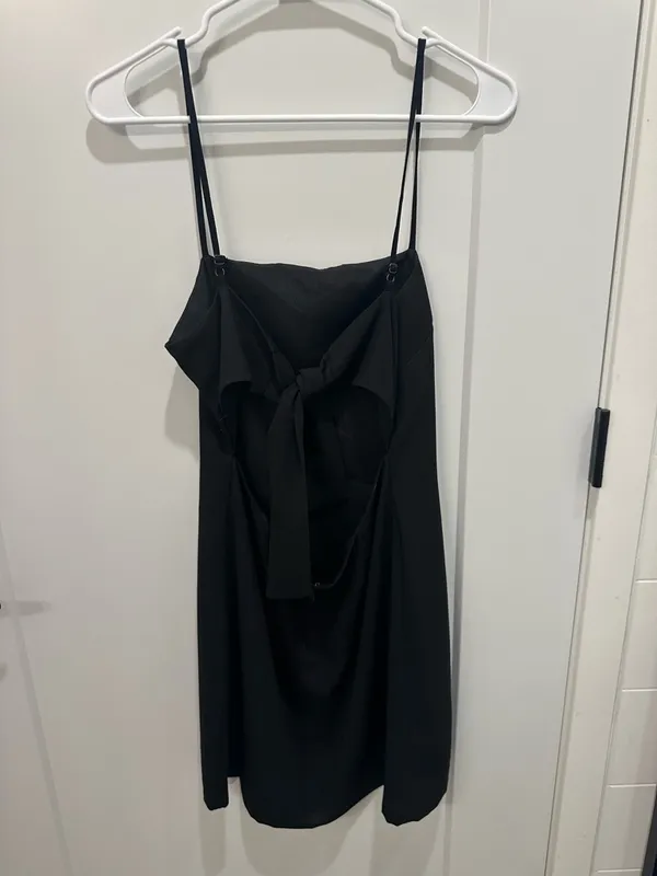 Lulu's Black Mini Slip Dress - Image 2
