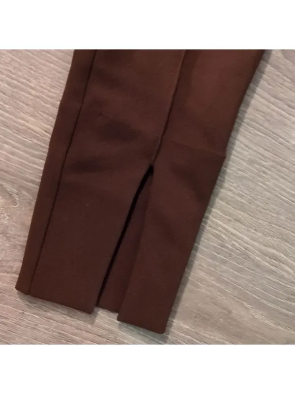 Meshki Chocolate Kandice Split Hem Pants Size Small - Image 2