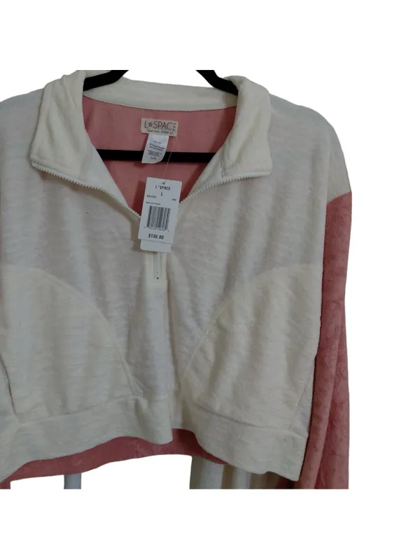 L*SPACE Best Life Pullover & Pant Set, Women's Size L Primrose & Cream NWT - Image 5