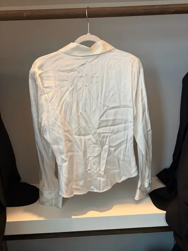 Zara white button silk shirt - Image 3