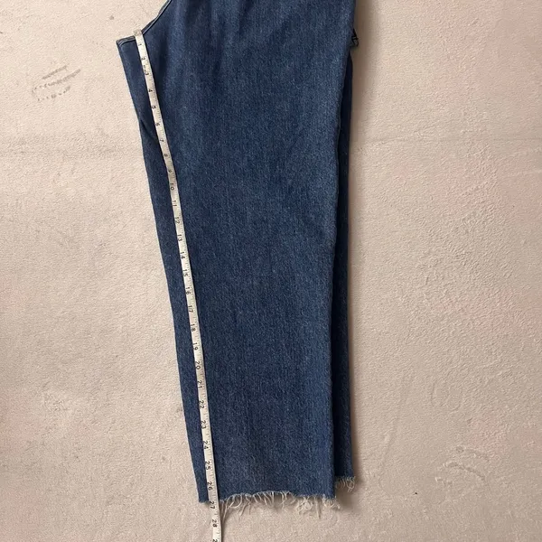 Abercrombie & Fitch Women's High Rise Mom Paperbag Waist Belted Jeans Blue Sz 32 - Image 13