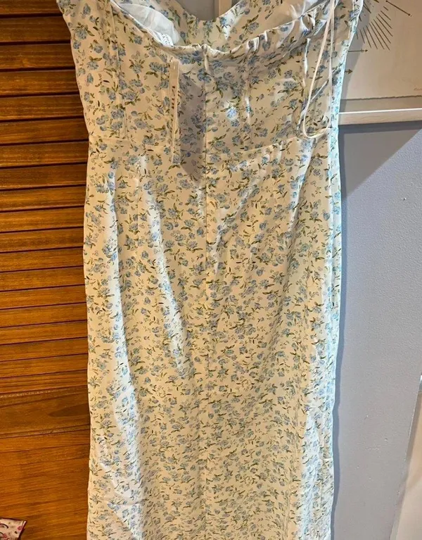 12th Tribe Blue and White Floral Maxi Dress - Image 3