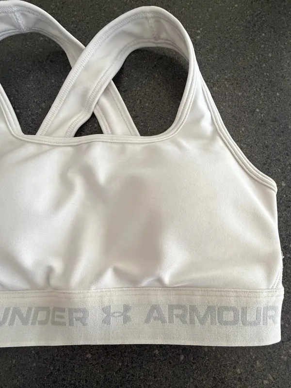 Under Armour White Crossback Sports Bra with Logo Band size S - Image 5