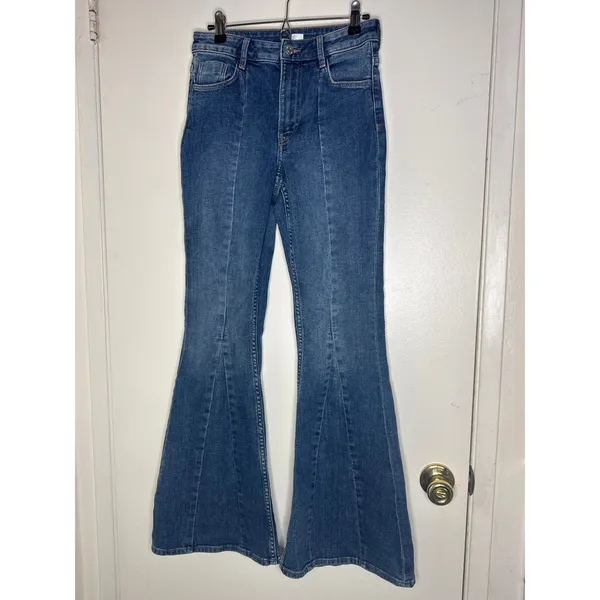 Divided H&M 36R High Waist Flared Denim Jeans From 1970s Retro Inspired Release - Image 3