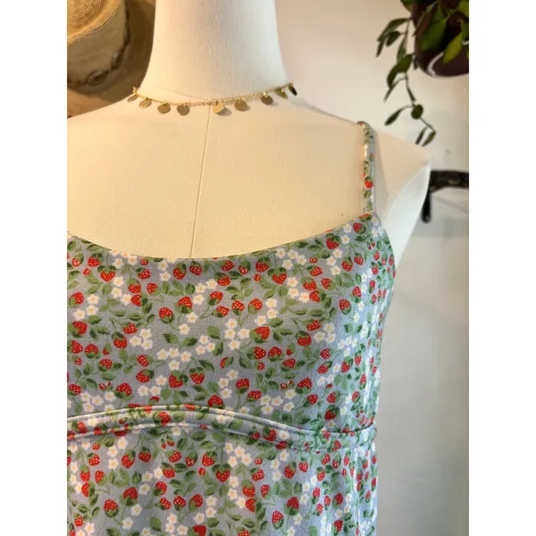 Altar'd State Strawberry Print Mini Tank Dress Size Small USA - Image 2