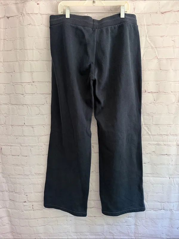 Nike Woman’s Black Wide Leg Sweat pants Joggers with White Swoosh Size Small - Image 5