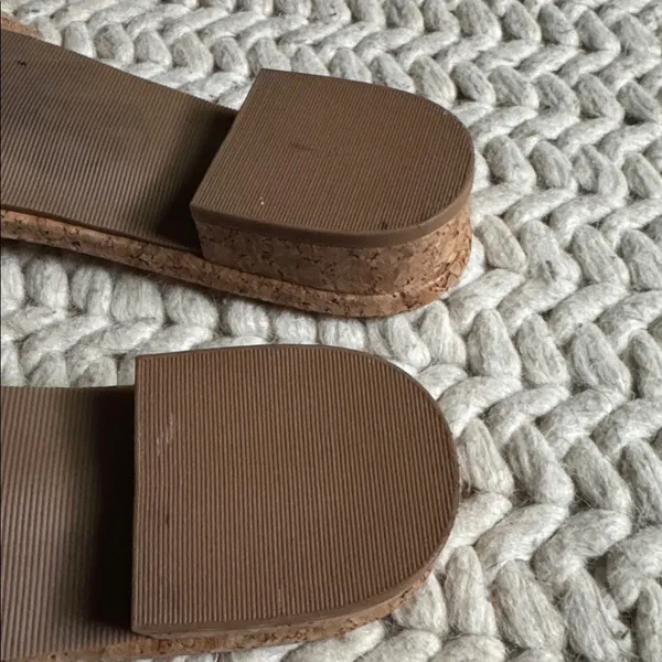 Ann Taylor Brown Cork Woven Slides - Image 4