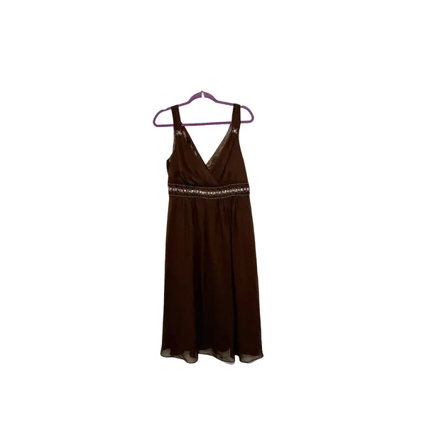 Metaphor Womens Dress Size 14 Brown Formal Cocktail Sleeveless Vintage - Image 2