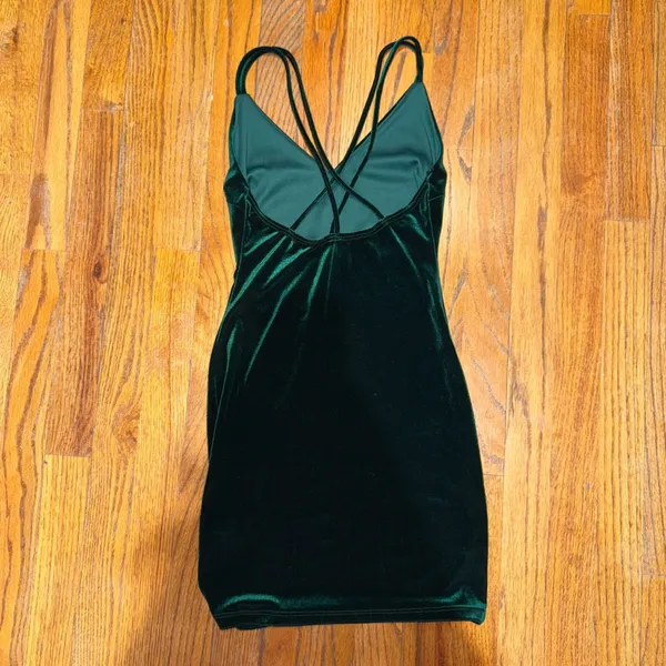 Windsor Dark Green Velvet Dress Mini - Image 3