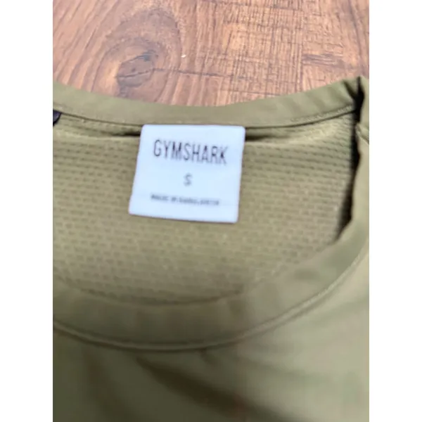 Gymshark Womens Olive Green Mesh Back Cropped Muscle Tank Top Small - Image 3