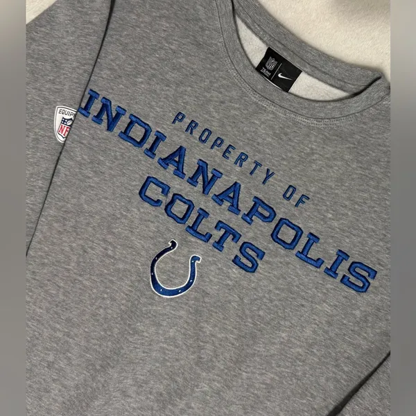 Nike NFL Gray Indianapolis Colts Crewneck Sweatshirt - Image 2