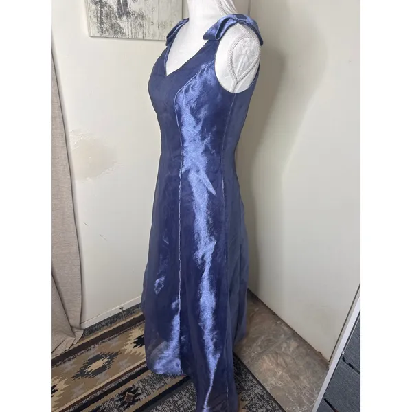 Vintage Alex Evenings Shimmer Gown | 90s Y2K Iridescent Prom Dress A Line Sz 4 - Image 2
