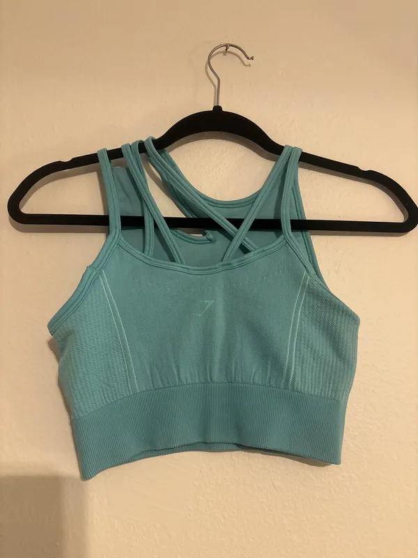 Gymshark Teal Sports Blue Bra - Image 4