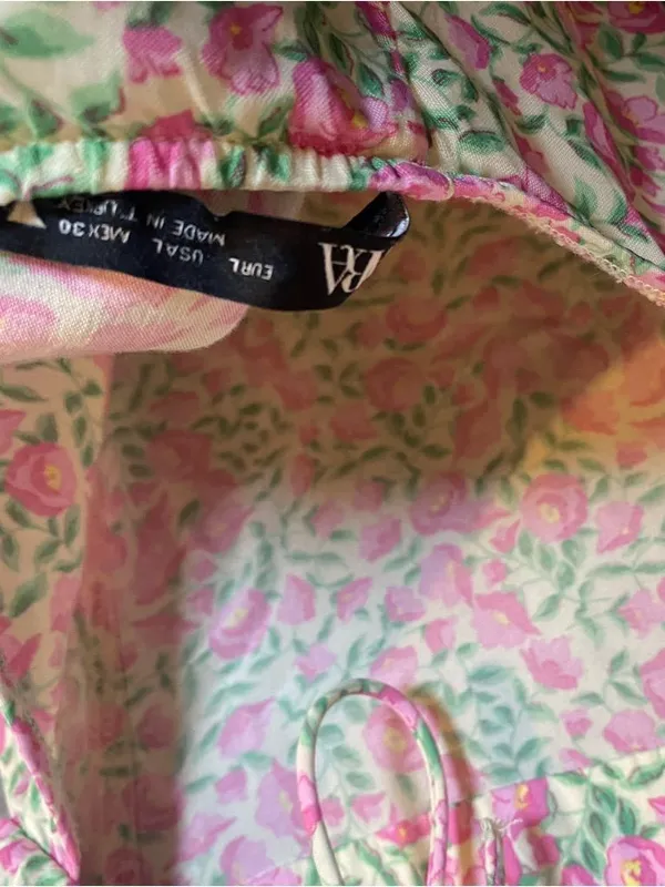 Zara Floral Mini Floral Coquette Preppy Dress Romantic size‎ Large - Image 7
