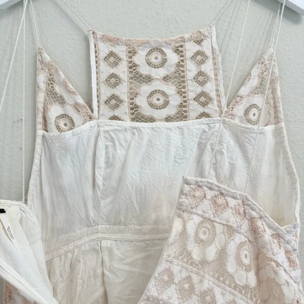Free‎ People "Just Like Honey" ivory lace Mini dress Size 8 Boho Feminine - Image 15