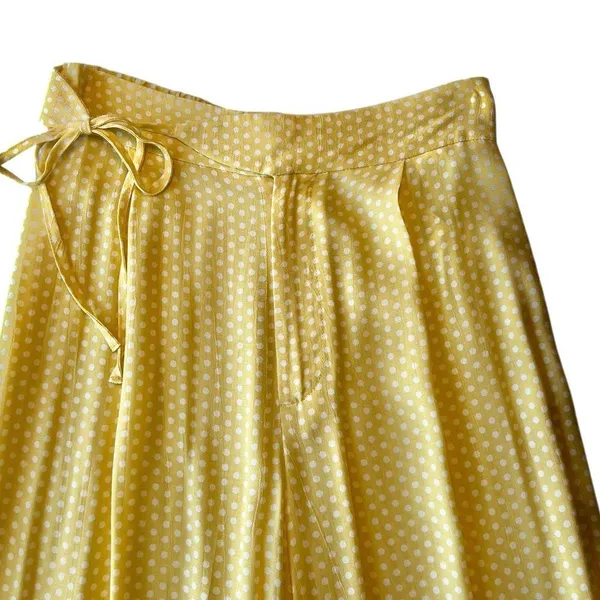 Zara Yellow Polka Dot Palazzo Pants - Image 3
