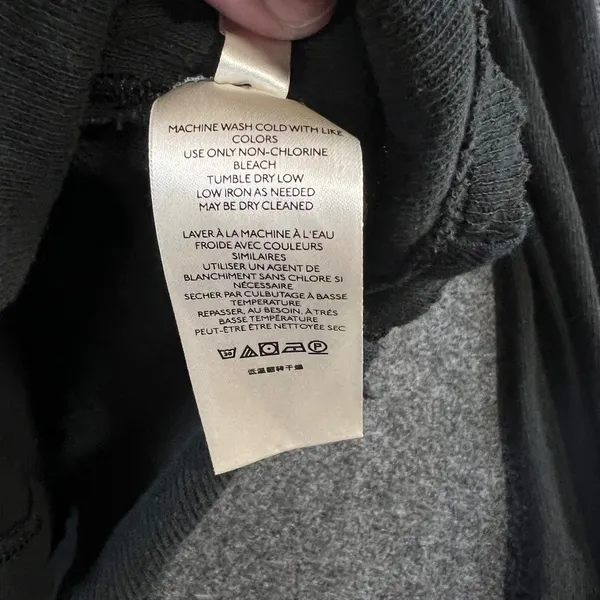 We The Free Free People Black Thermal Waffle Knit Raw Seam Top Thumbholes Small - Image 4