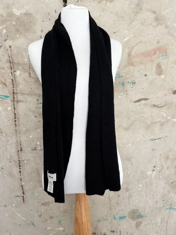 Vintage 90s LL Bean 100% Cashmere Scarf Black - Image 2