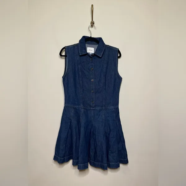 Reformation Blue Denim Mini Dress - Image 4