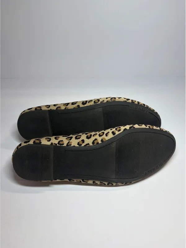 Old Navy Women’s Leopard Print Knit Ballet Flats Size 11 Tan Black - Image 7
