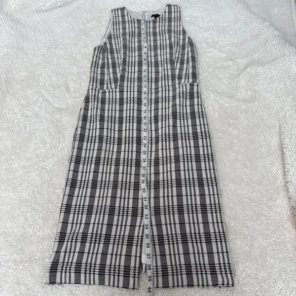 Ann Taylor Womens Blk/White Plaid Sheath Dress 8P Teacher Business Work Career - Image 3