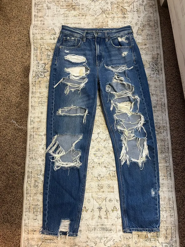 American Eagle Ripped Mom Jeans - Image 2