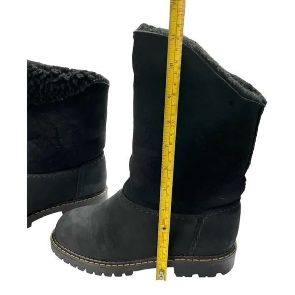 Sorel Suede Shearling Foldover Tall Black Boots Black Size 7M - Image 8