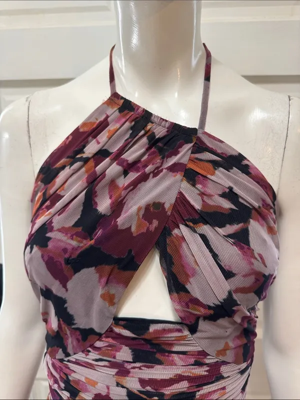 Nicholas Micaela Halter Neck Purple Floral Gown size XSMALL A1 - Image 4